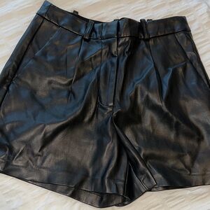 Black Leather Women's Shorts